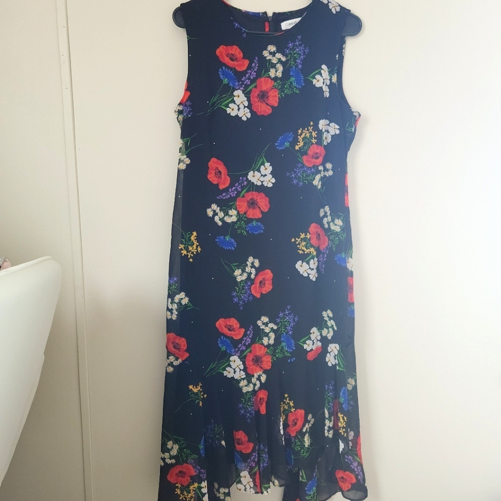 Floral Chiffon Calvin Klein Dress